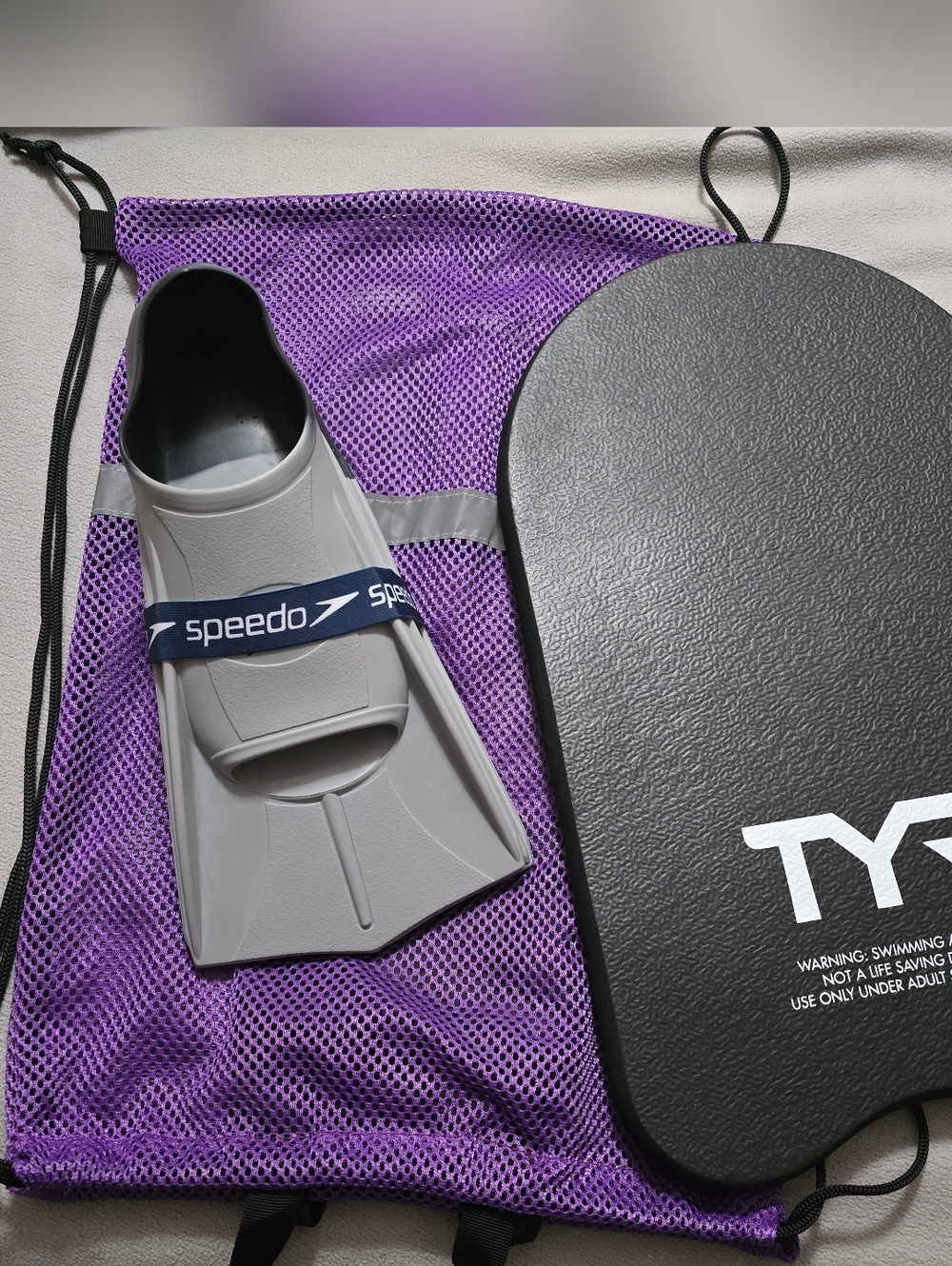 Speedo Swim Fins And TYR Kickboard